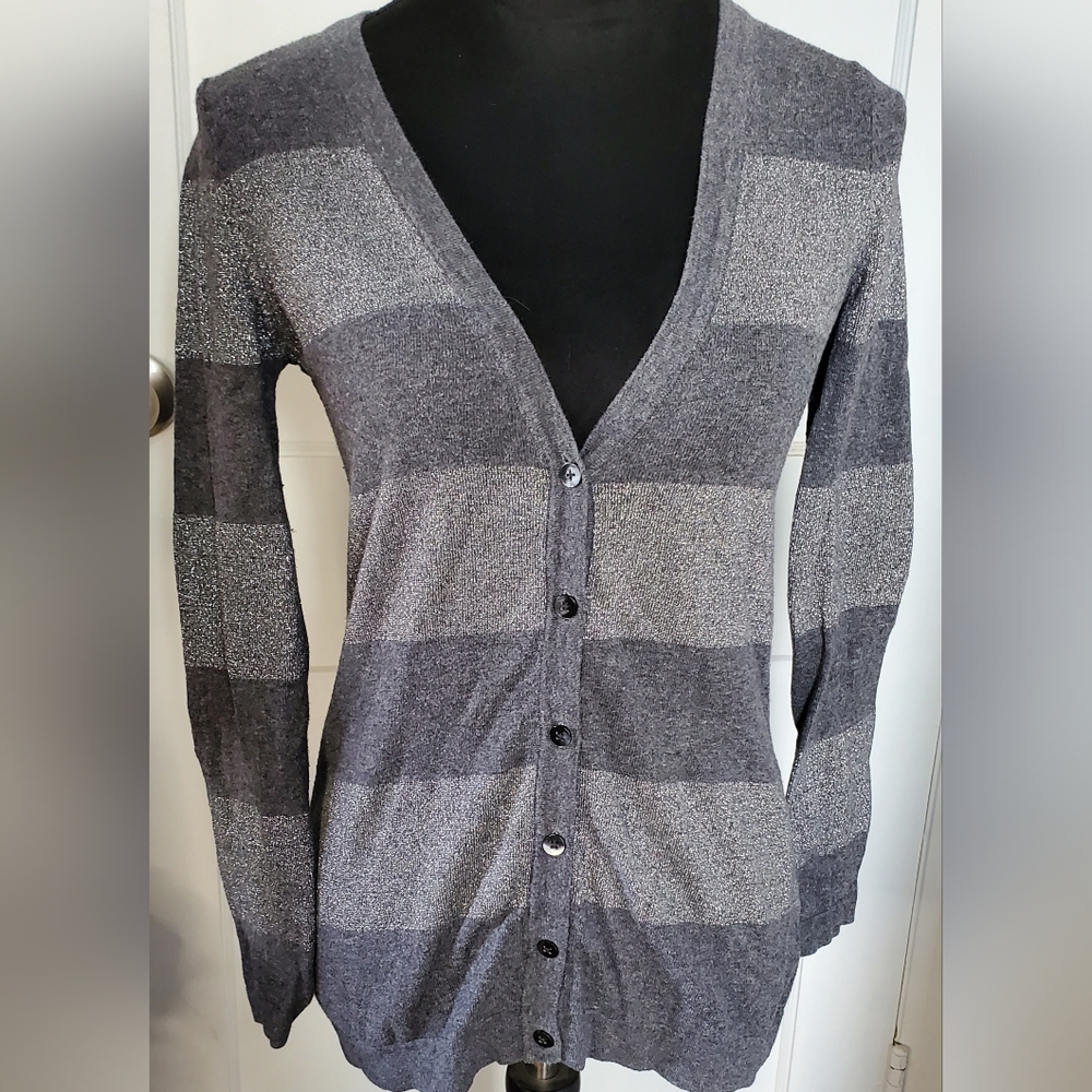Old Navy Gray Striped Cardigan,  Size SP